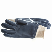 Перчатки Снабторг нитрил (синие), полный облив, манжета-резинка - фото