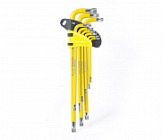 Набор ключей Torx WORKPRO W022012 T10-T50, 9 предметов, желтый - фото