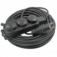 Электроудлинитель силовой 3гн 40м КГ 2*2,5мм², б/заземления, 16А 4000Вт, Амбидекстр - фото