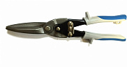 Ножницы по металлу  РемоКолор 280мм, прямые, удлиненные, для тонкого металла, обрезин. рукоятка - фото