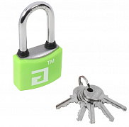 Замок навесной Аллюр ВС1Ч-364ПД, зелёный кожух, дужка 6мм (длинная) - фото