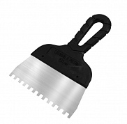 Шпатель зубчатый 10*10мм 300мм DECOR, нерж. - фото