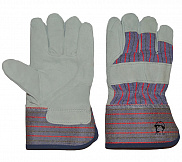 Перчатки Опторика, спилк, комбинированные, искуственный мех - фото