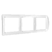 Рамка трехместная горизотальная Universal серия Валери, белая (еврослот), с/у, АТ1410 - фото