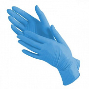 Перчатки нитриловые, голубые (р.L) - фото