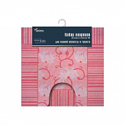 Коврик для ванны и туалета 50*52см, 50*85см набор из ПВХ (розовой) - фото