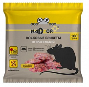 Средство от грызунов (родентицид) "Nadzor-восковой брикет" (100 г)	 - фото