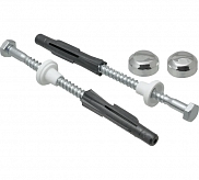 Крепление для унитаза, в сборе 8*70 MasterProf  (втулка, колпачек, шуруп, дюбель)  - фото