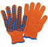 Перчатки 5 ниточные с ПВХ "Крис-кросс", оранж.