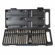 Набор бит АвтоDело Hex, Torx, SPLINE  - 30/75мм (40640), 40пр, пласт.кейс - фото