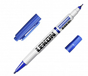 Маркер перманентный синий двухсторонний LEKON DUO 1/3мм - фото