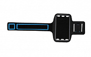 Чехол для телефона на руку LuazON, 14,5*7,5 см, светоотражающая полоса, черный  - фото