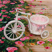 Горшок для цветов Велосипед 23х12см, плетеный, круг ДоброСад - фото