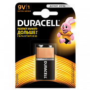 Батарейка Duracell 6LR61 BL-1, 9V, (крона) - фото