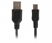 Кабель USB - mini USB, 1.0 A, 0,75 м, черный LuazON - фото