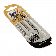Полотно для лобзика Runex Т101ВR 100*75 (дер/пласт) обратный зуб, чистый распил (2шт/уп) - фото