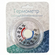 Термометр оконный, биметаллический, круглый 1/100 - фото