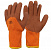 Перчатки КНР термо, нейлон, нитрил.полуоблив утепленные, оранжевые( в ассортименте) - фото